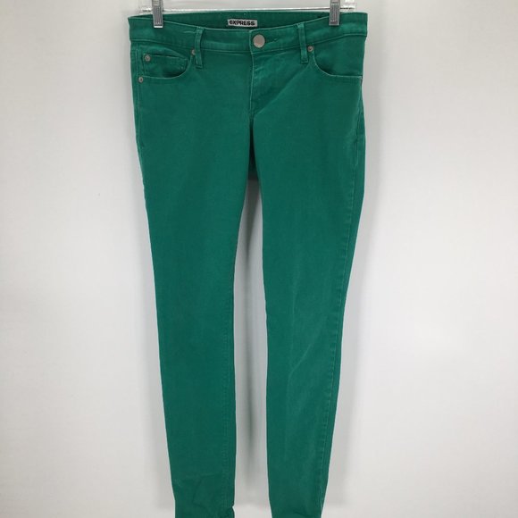 Express Jeans Denim Jeans Skinny Women Size 4R Green